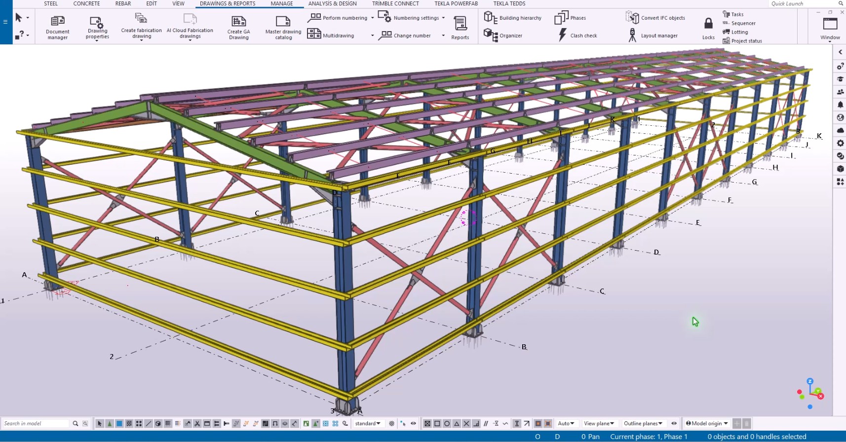 Tekla 3D depo modeli
